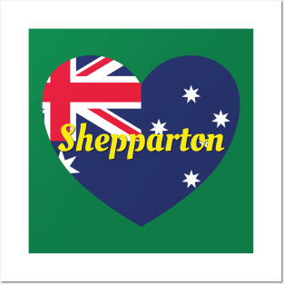 Shepparton VIC Australia Australian Flag Heart Posters and Art